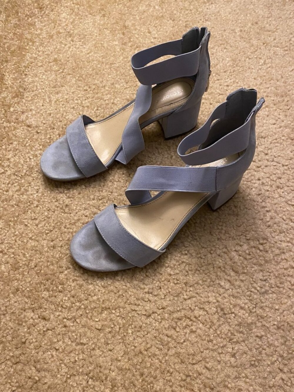 Powder Blue Open Toed Suede Liz Claiborne Heels